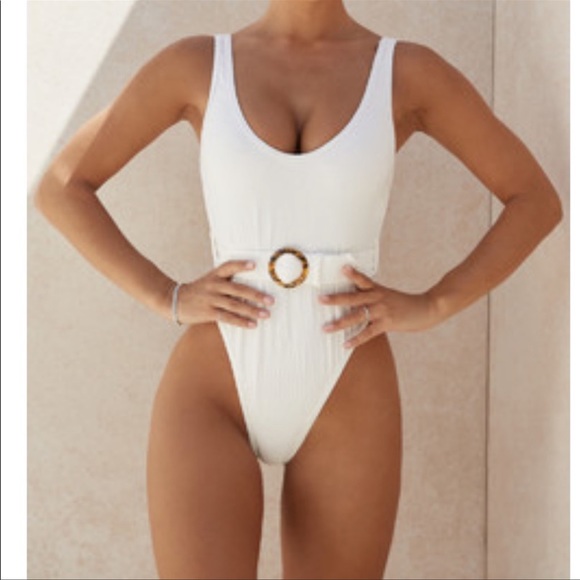 House of CB Other - House of CB London Montego White Crinkle One Piece Swim Suit Size XS